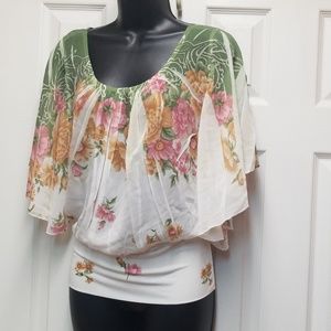 XXI Sheer batwing blouse
